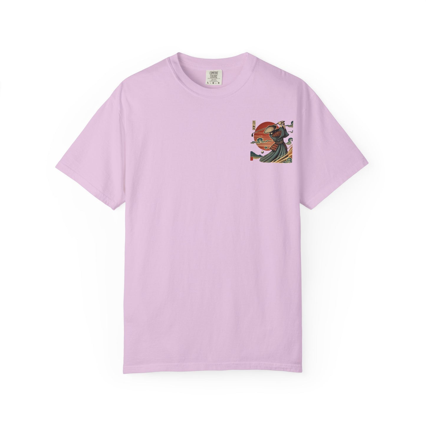 Zen Spot Golf Custom Samurai Golfer Sunset Graphic T-Shirt