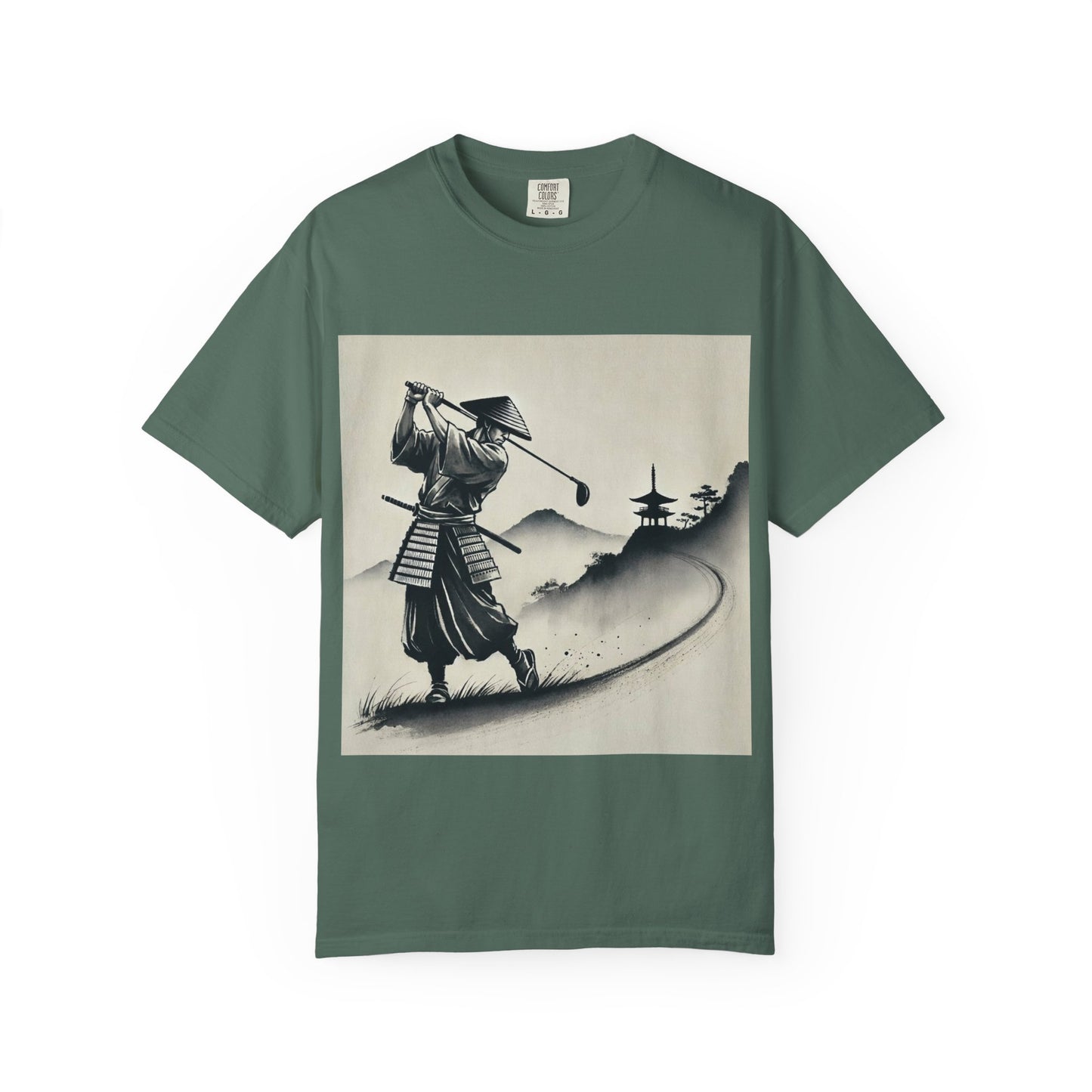 Zen Spot Golf Custom Samurai Golfer Warrior Art Graphic T-Shirt