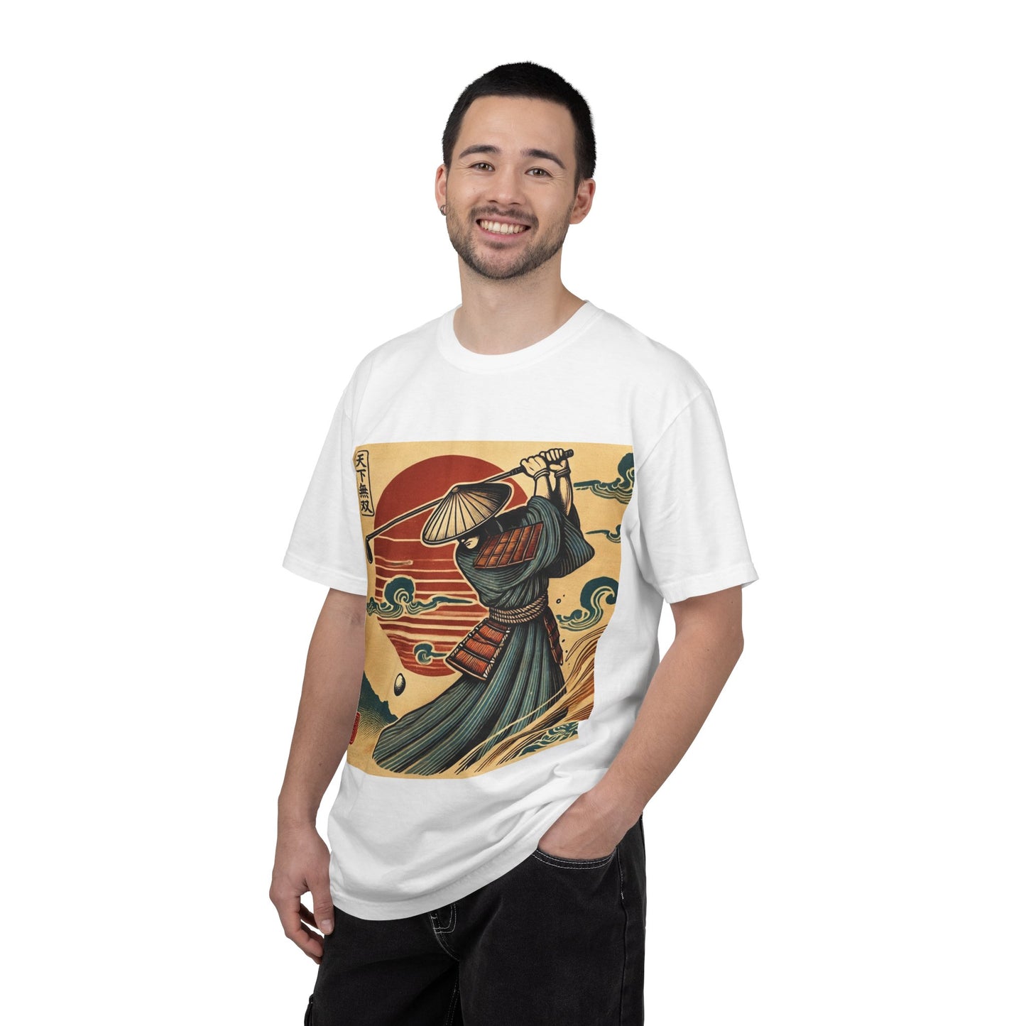 Zen Spot Customized Comfort Colors Samurai Sunset T-Shirt — Vintage Japanese Warrior Graphic Tee