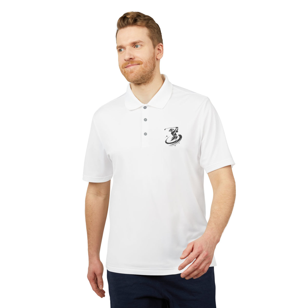 Ink Brush Kendo Swing Samurai Golfer Zanshin Polo