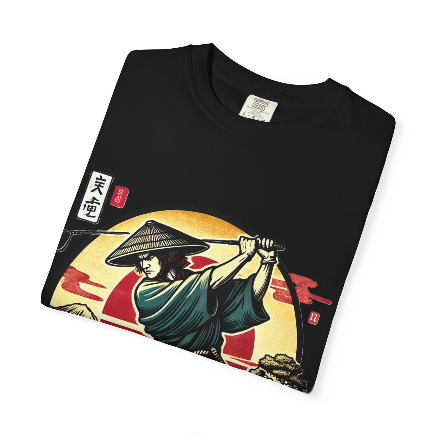Zen Spot Golf Custom Samurai Golfer Sunset T-Shirt