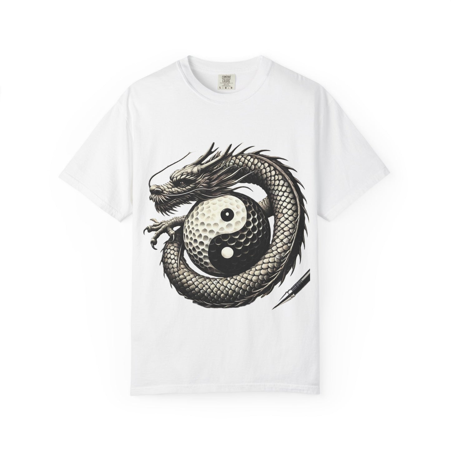 Yin Yang Dragon Golf T-Shirt — Oriental Dragon Yin-Yang Graphic Tee