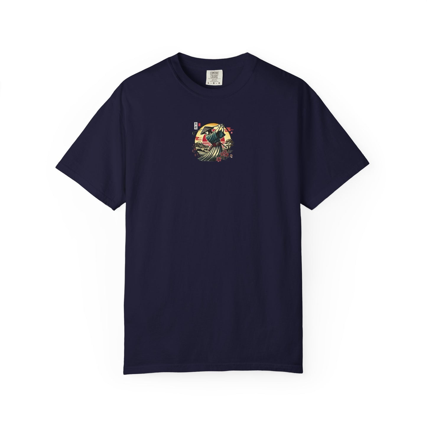 Zen Spot Golf Custom Japanese Warrior Samurai Golfer Sunset Graphic T-Shirt