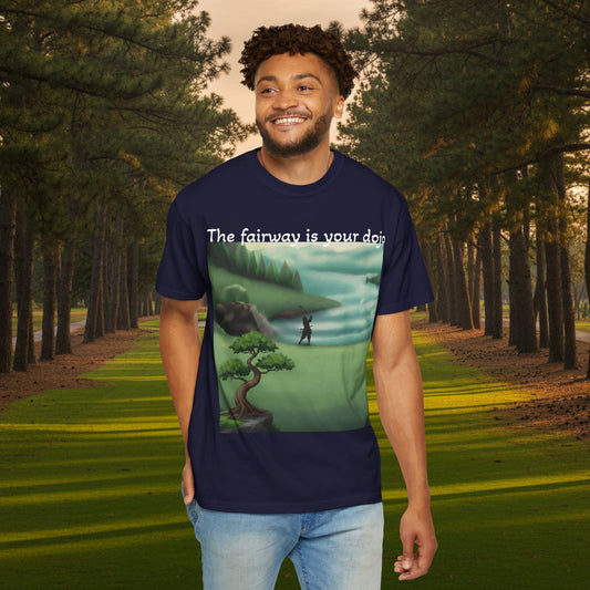 Golf Dojo T-Shirt — "The Fairway Is Your Dojo" Zen Golf Graphic Tee