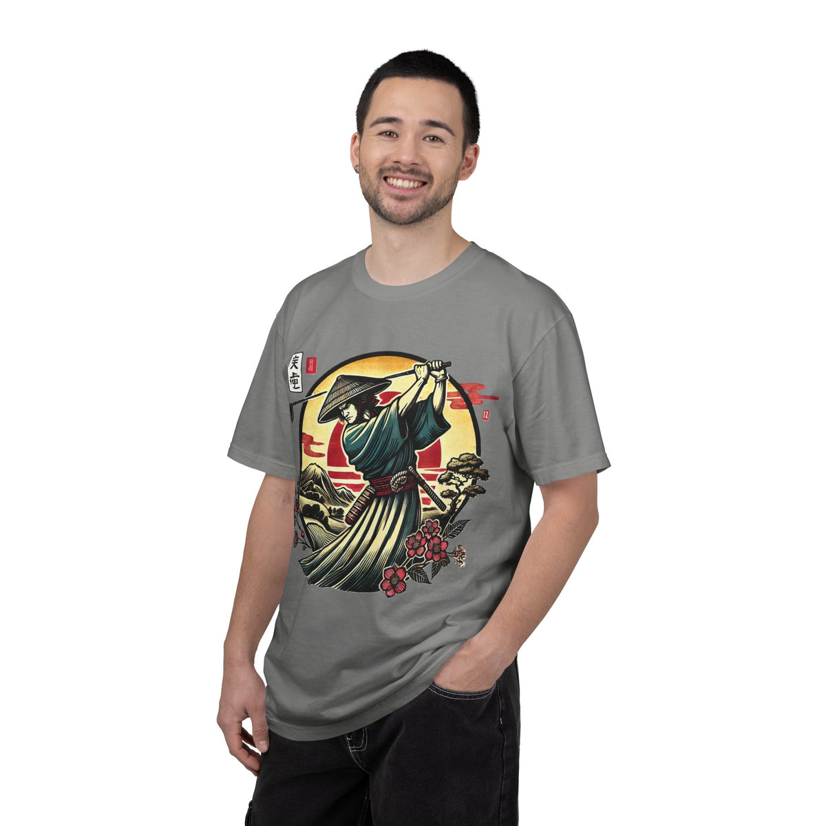 Samurai Sunset T-Shirt — Japanese Warrior Golf Graphic Tee
