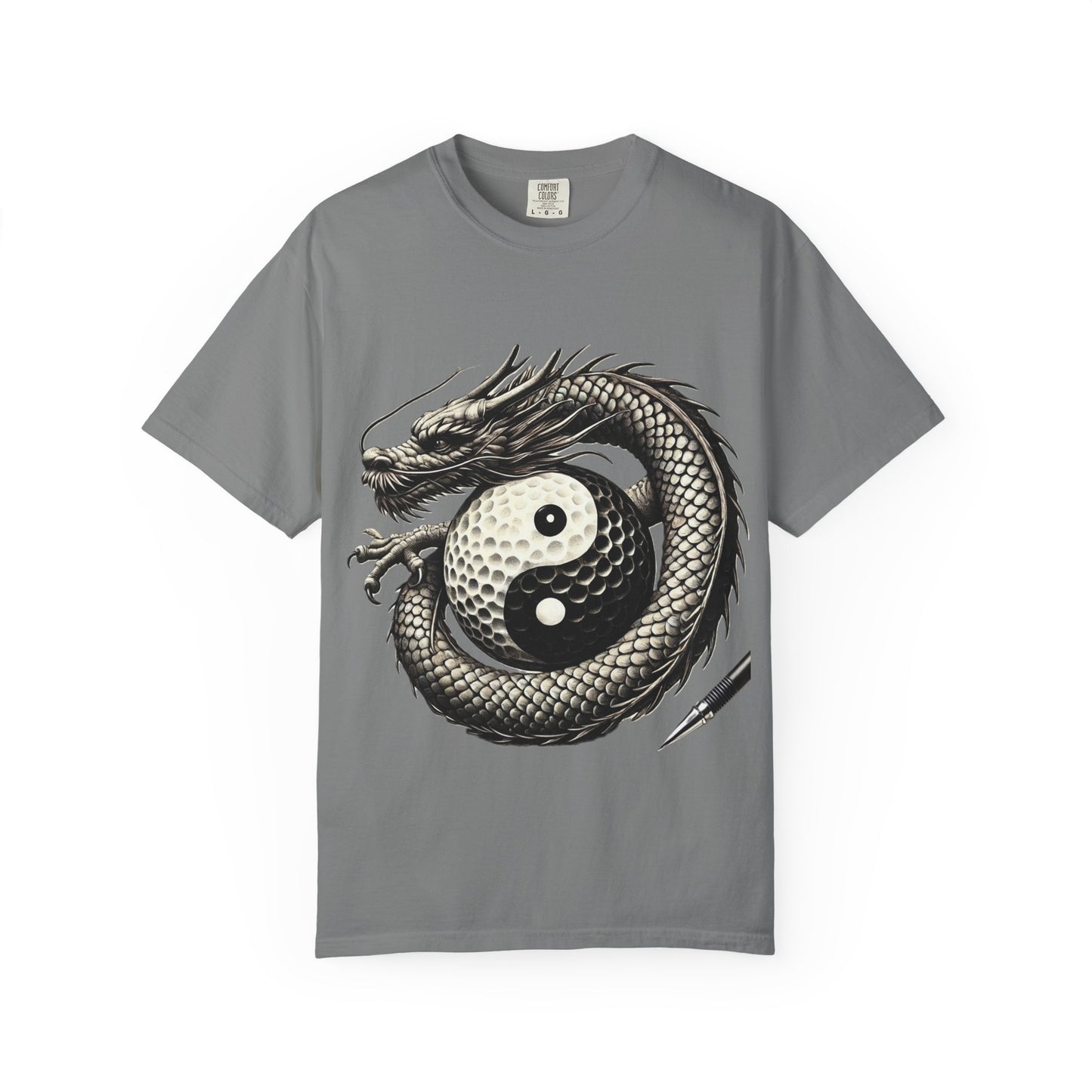 Yin Yang Dragon Golf T-Shirt — Oriental Dragon Yin-Yang Graphic Tee