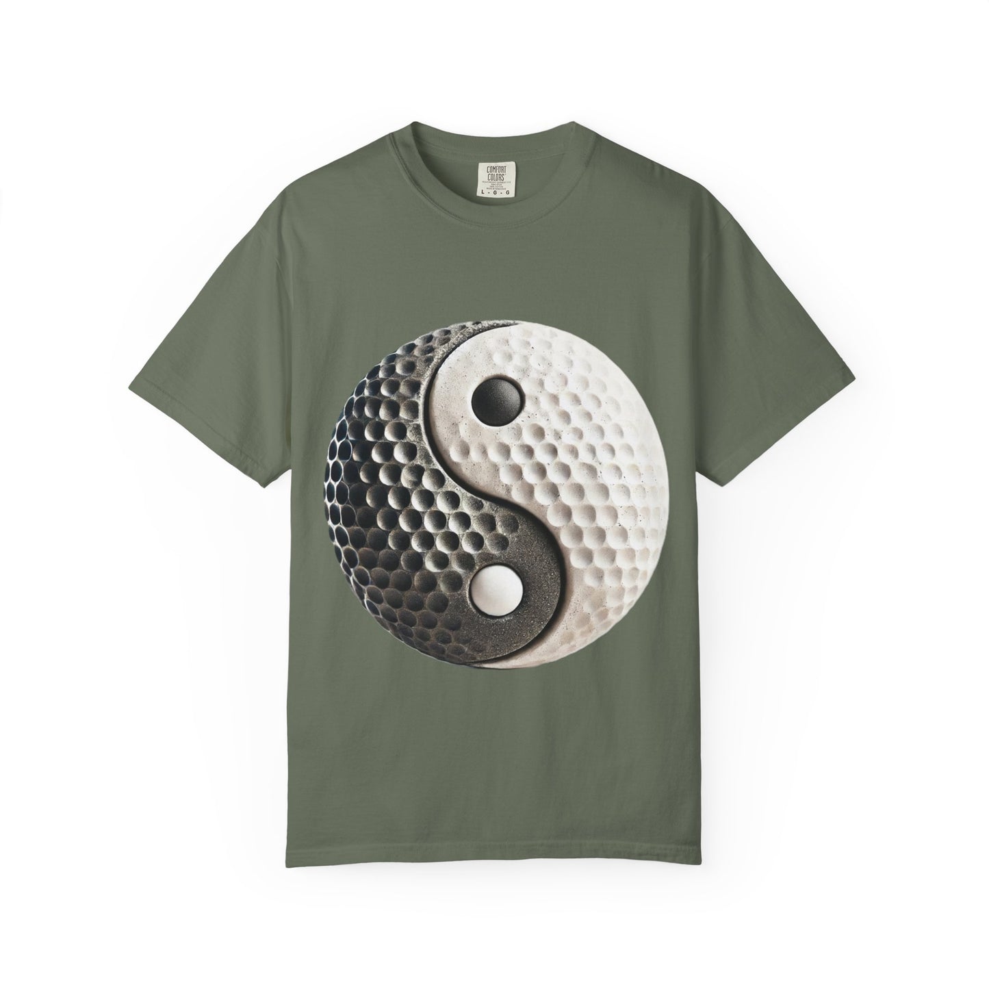 Zen Spot Customized Comfort Colors Yin Yang Golf Ball T-Shirt — Golf Yin-Yang Tee