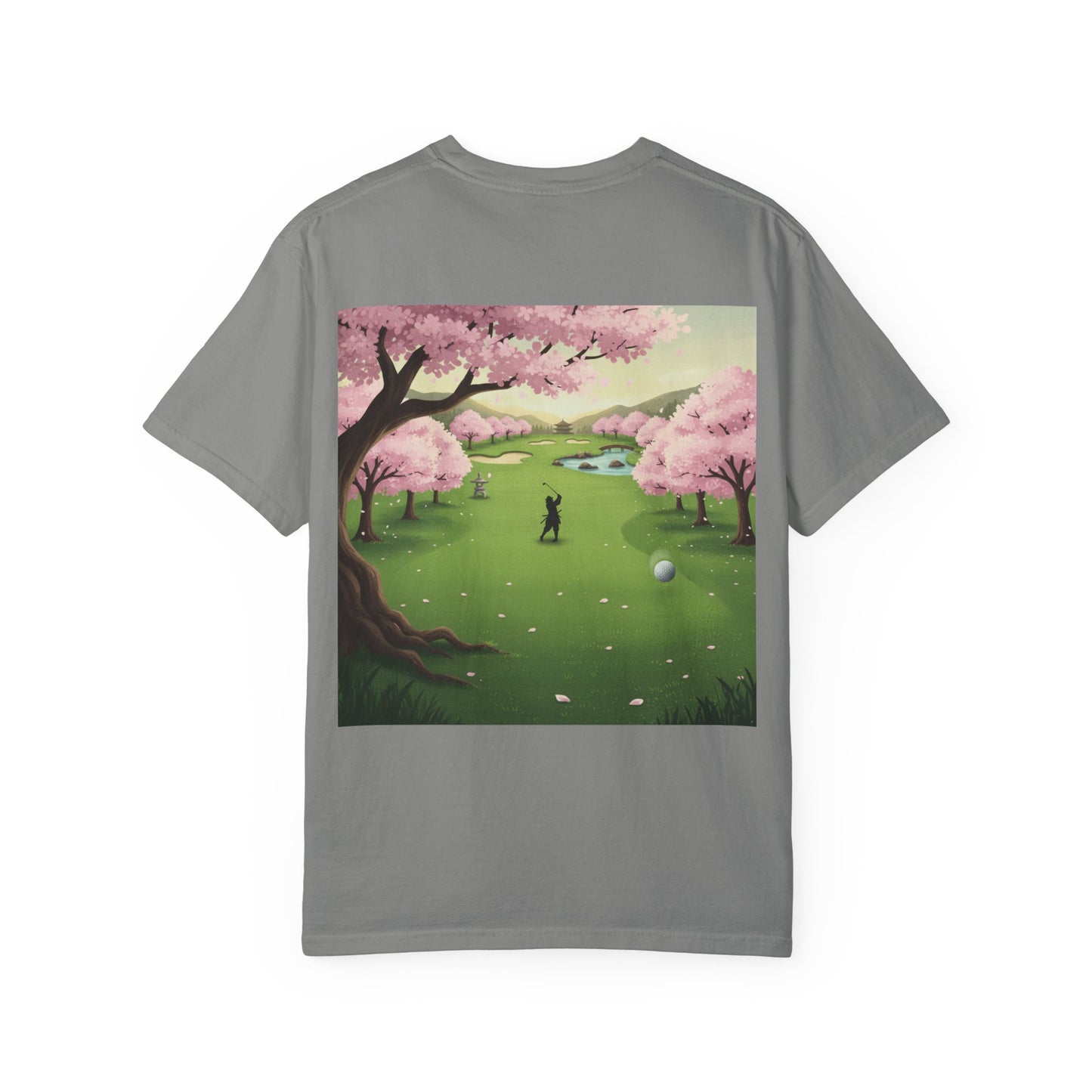 Golf Course Cherry Blossom T-Shirt – Scenic Golfer Graphic Tee