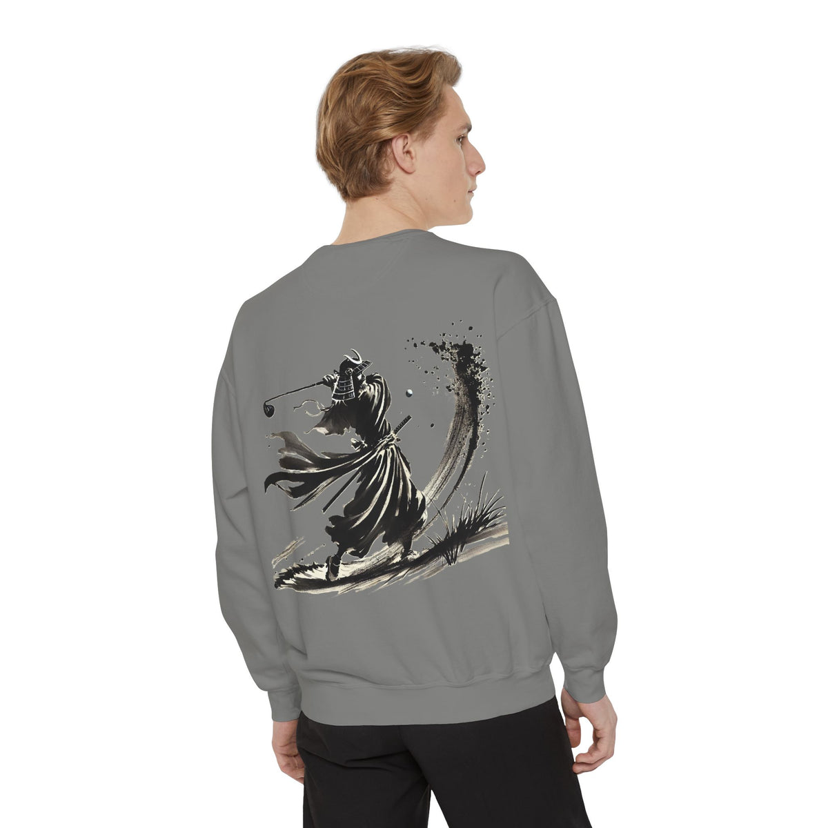 Bunker Blast Samurai Golfer Chest and Back Print Sweatshirt