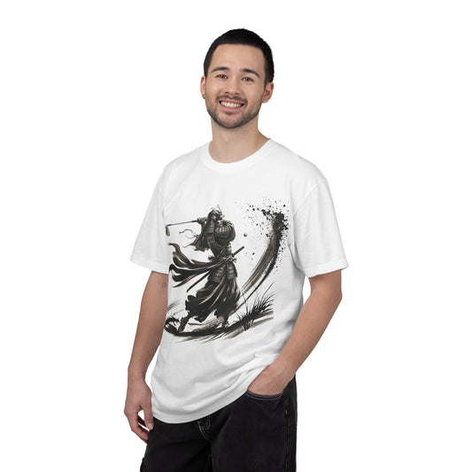Armored Samurai Ink Art T-Shirt — Monochrome Warrior Golf Graphic Tee