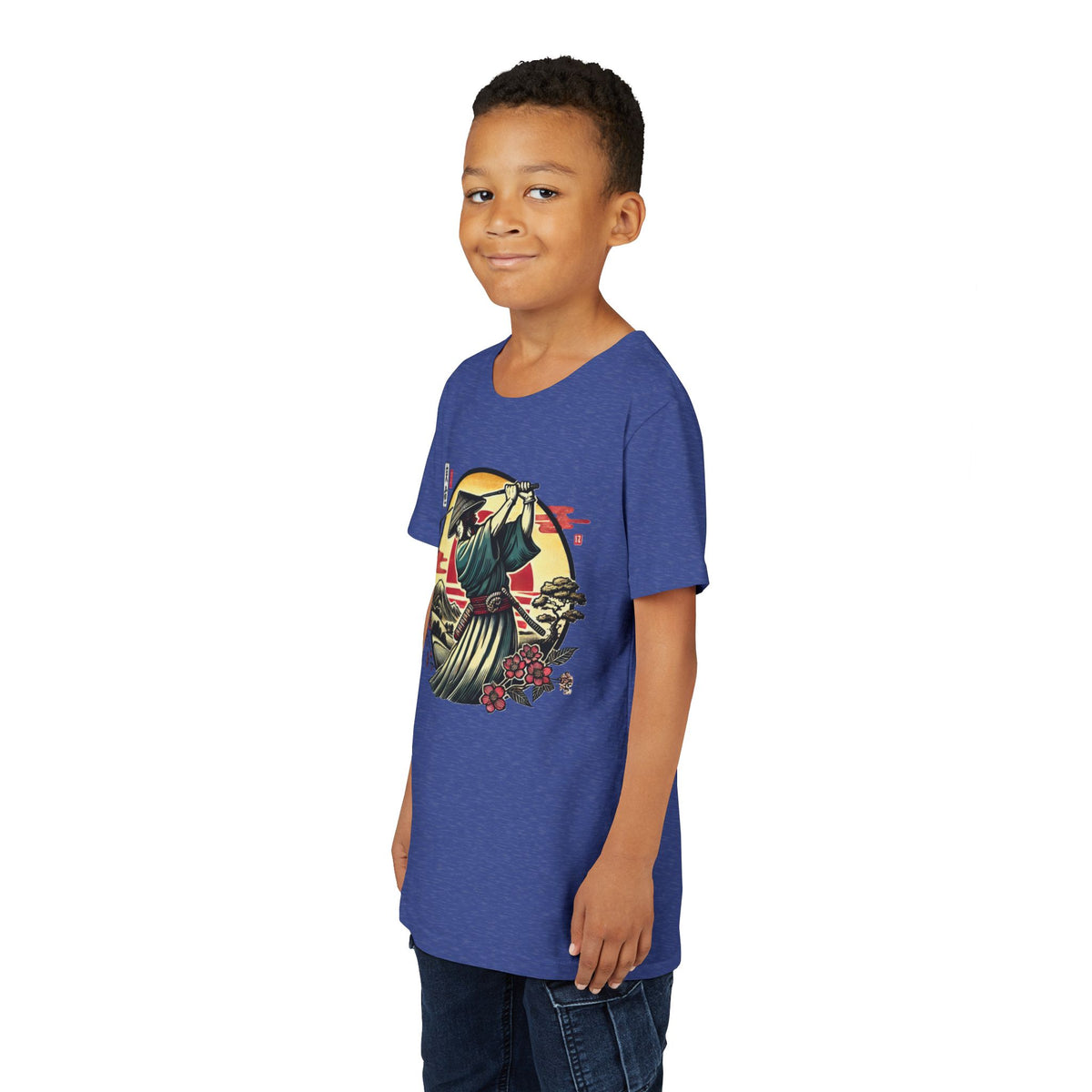 Samurai Golfer Sunset Graphic Youth T-Shirt