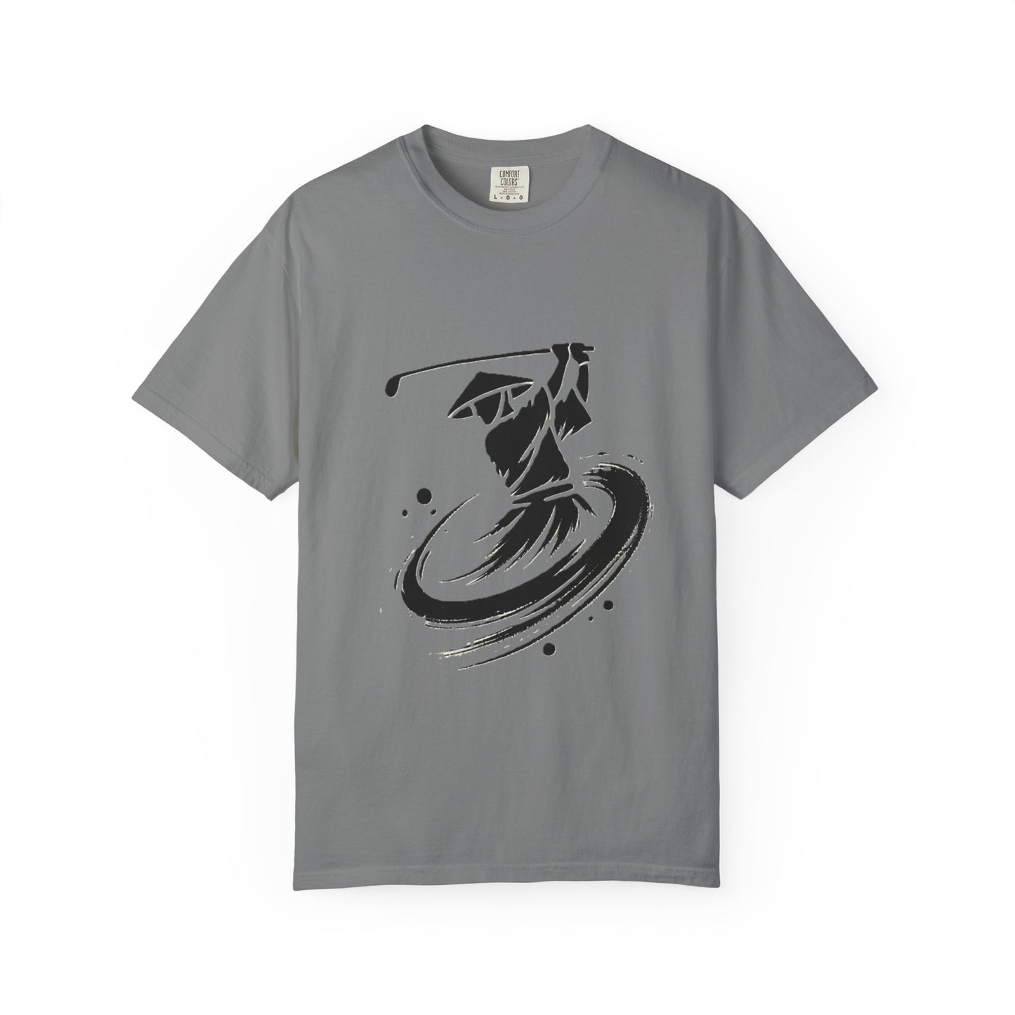 Zen Golf Swing Graphic T‑Shirt — Ink Brush Golfer Design