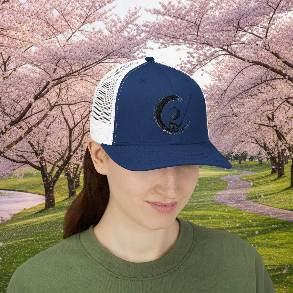 Embroidered "Zen Spot" Golf Logo Trucker Cap