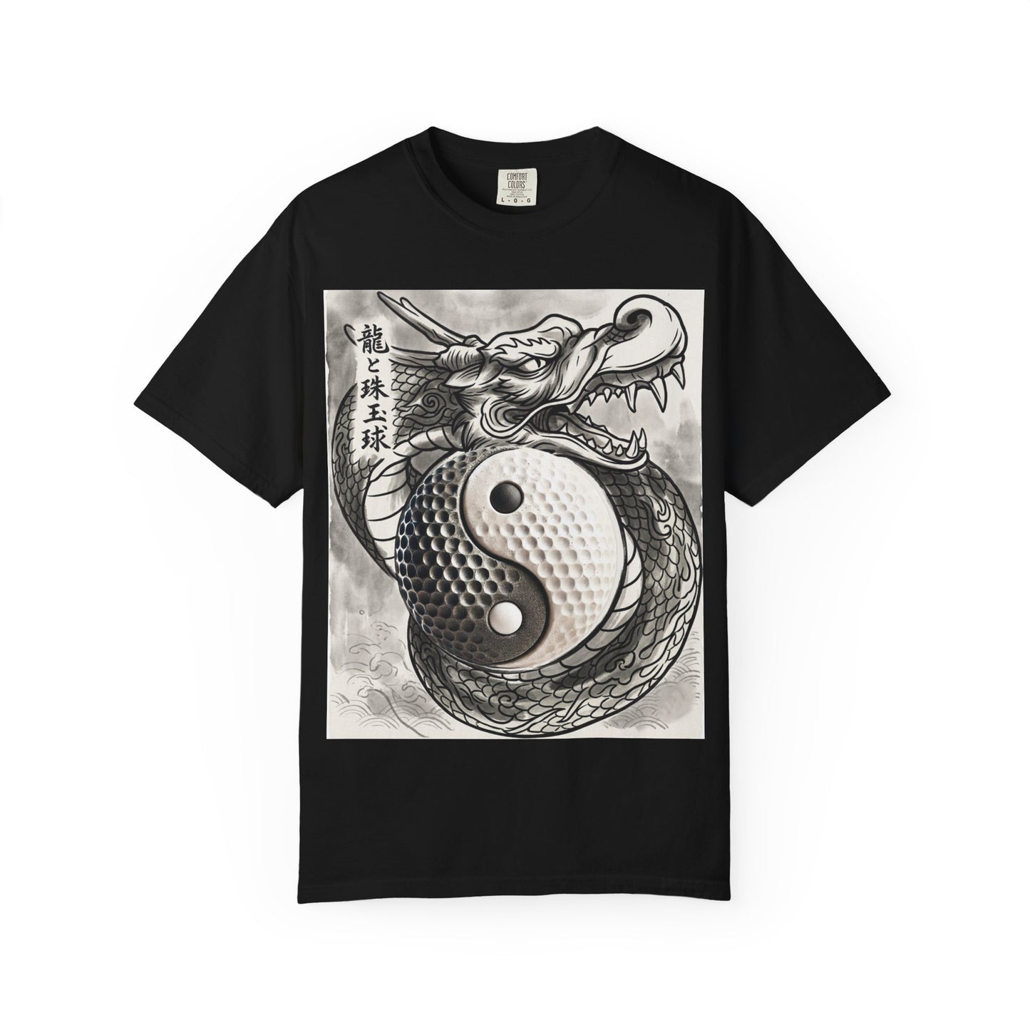 Zen Spot Golf Custom Yin Yang Golf Ball Dragon Graphic T-Shirt
