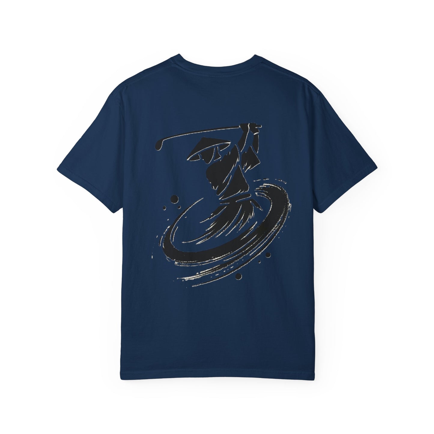 Zen Golf Swing Graphic T‑Shirt — Ink Brush Golfer Design