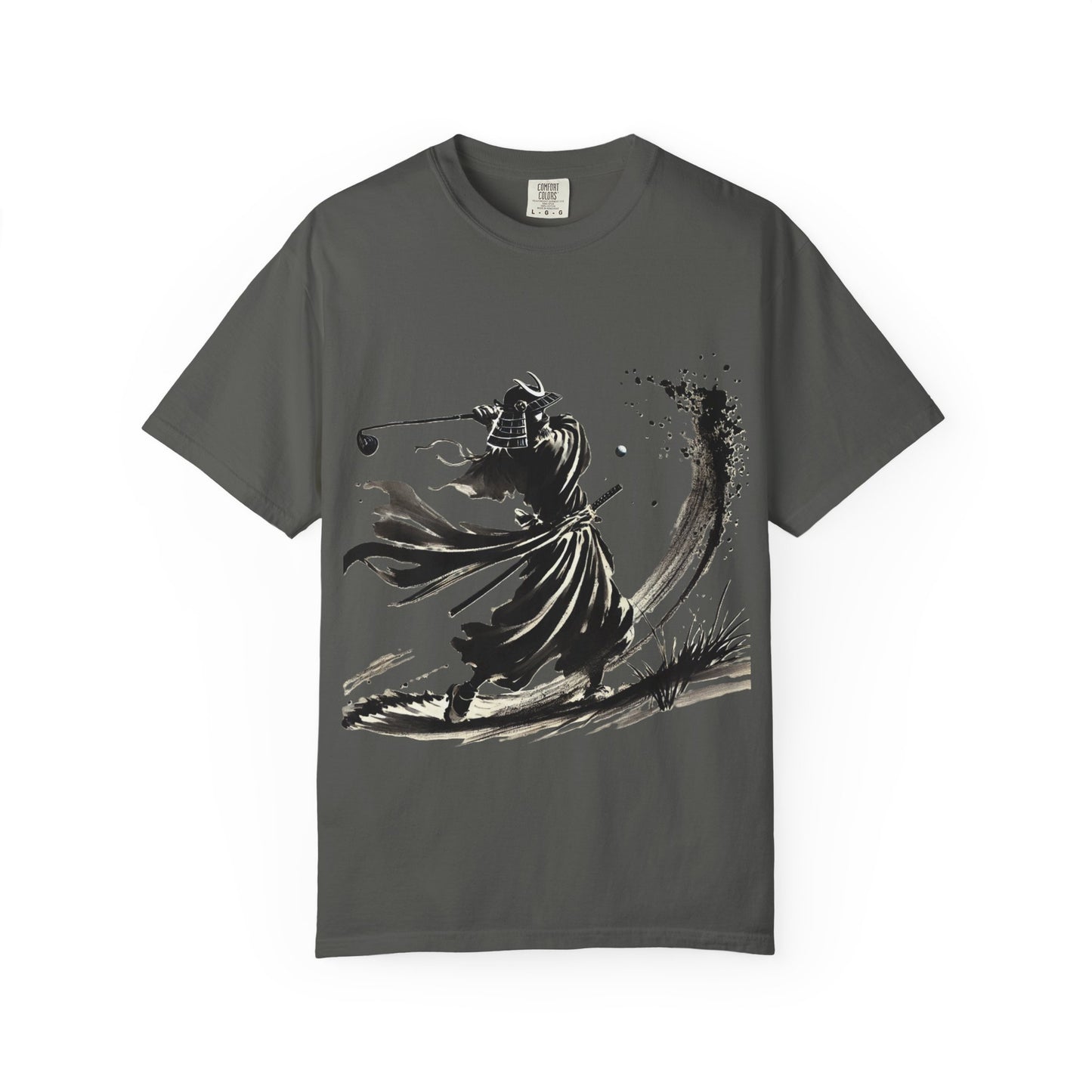 Zen Spot Golf Custom Samurai Golfer Ink Brushstroke T-Shirt