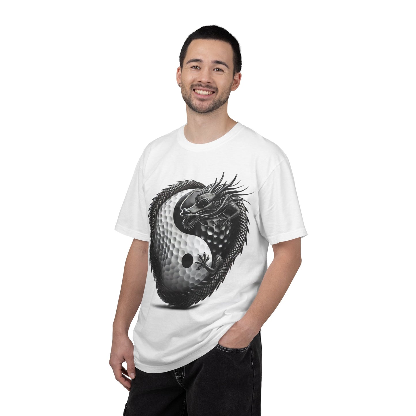 Yin Yang Dragon Golf Ball T-Shirt — Golf & Zen Graphic Tee