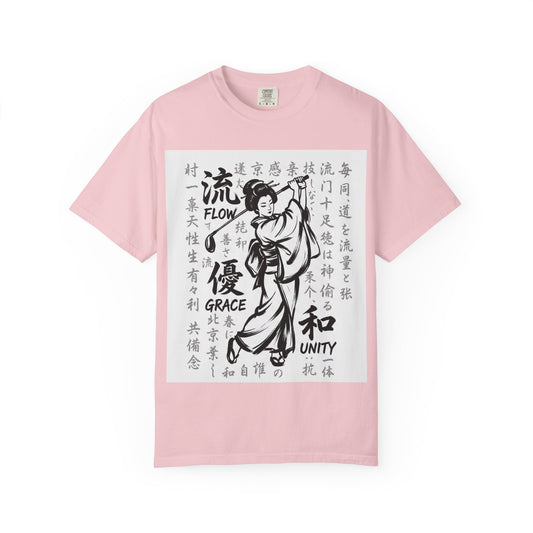 Zen Spot Customized Comfort Colors Geisha Kanji Flow & Grace T-Shirt