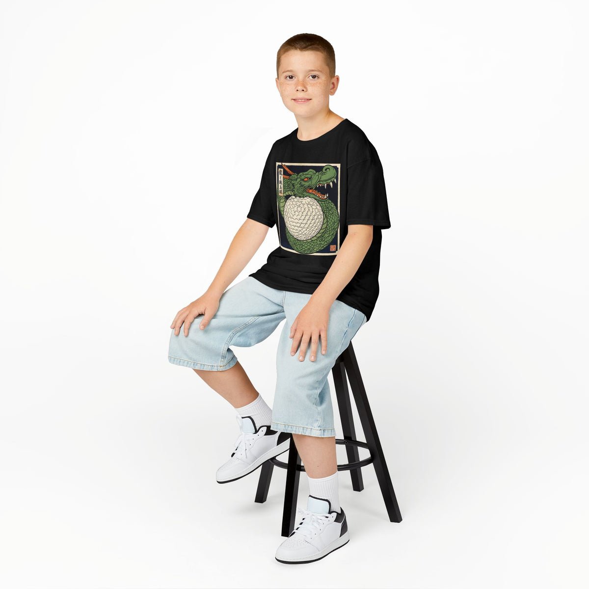 Green Dragon Wrapping a Golf Ball Kids Graphic T-Shirt