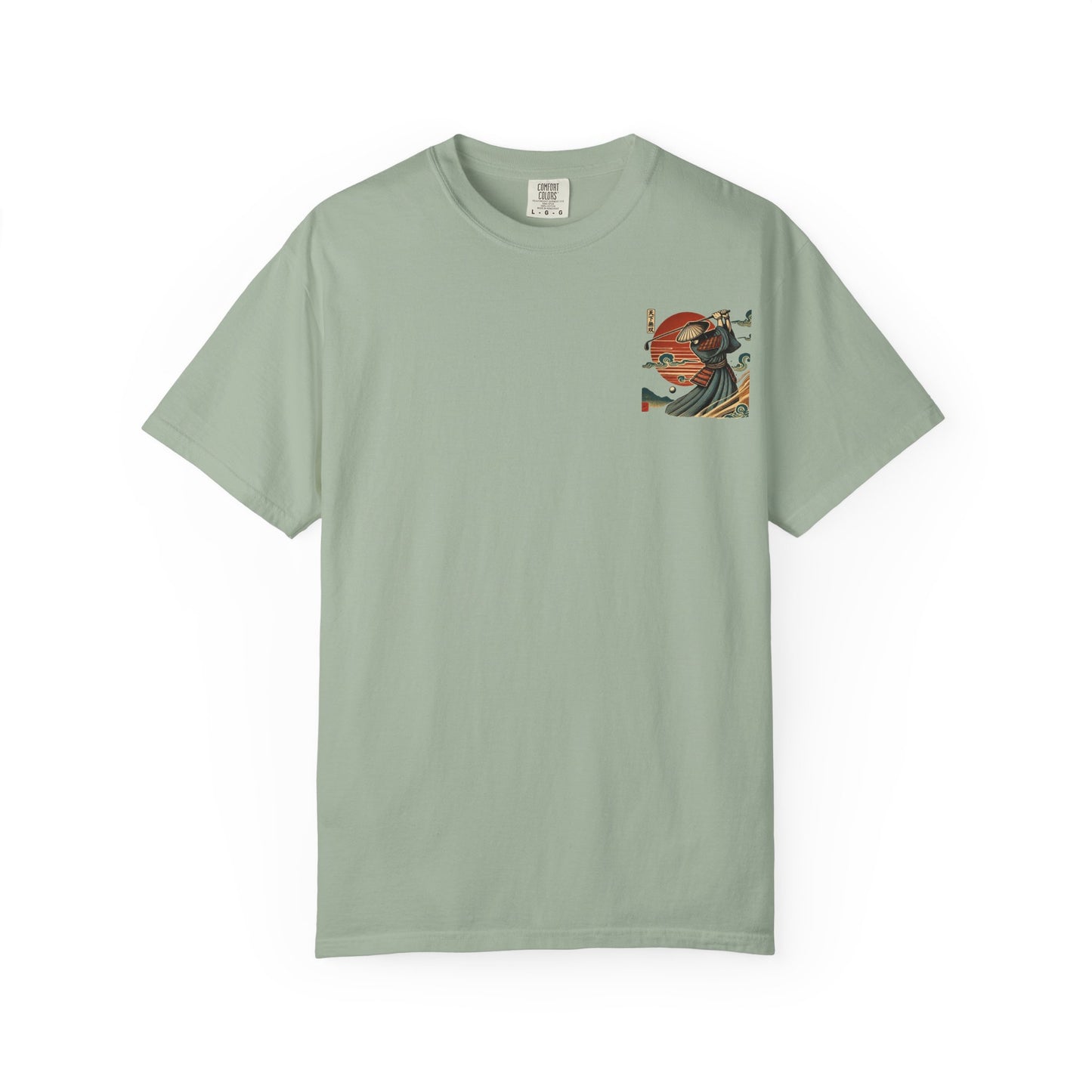 Zen Spot Golf Custom Samurai Golfer Sunset Graphic T-Shirt