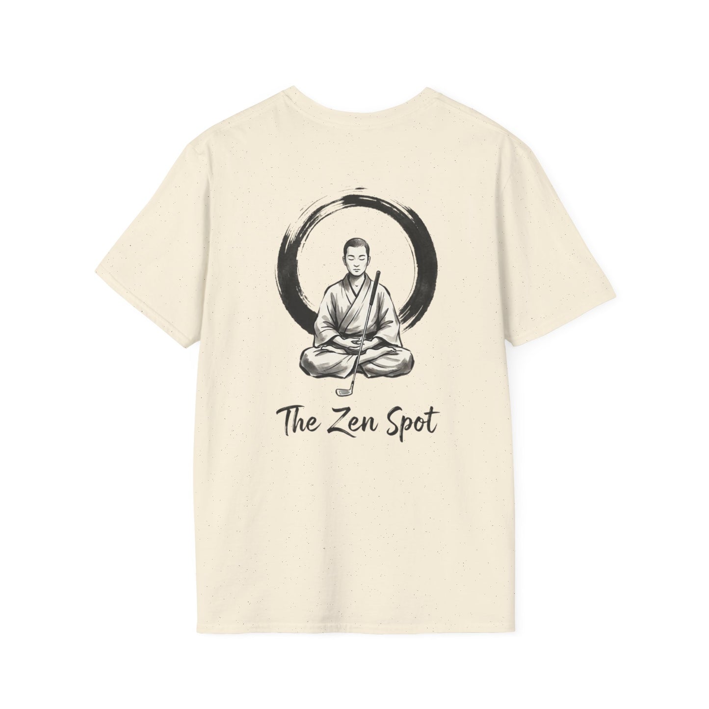 Zen Spot Golf Custom Gildan Zen Buddha Golfer Enso Circle illustration "The Zen Spot" logo T-Shirt