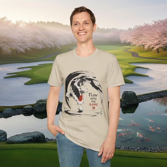 Koi Flow T-Shirt — "Flow with the Game" Zen Fish Graphic Tee