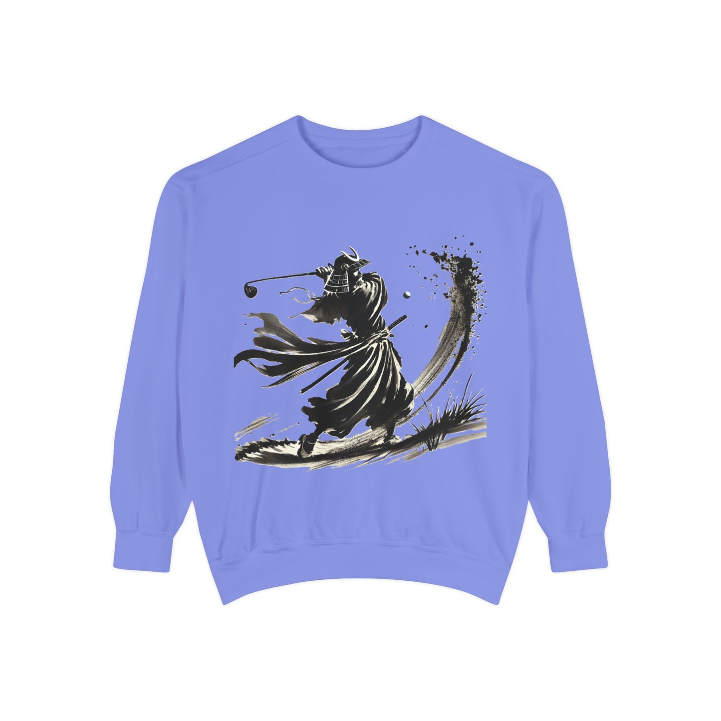 Zen Spot Golf Custom Ink Brush Warrior Samurai Golfer Sweatshirt