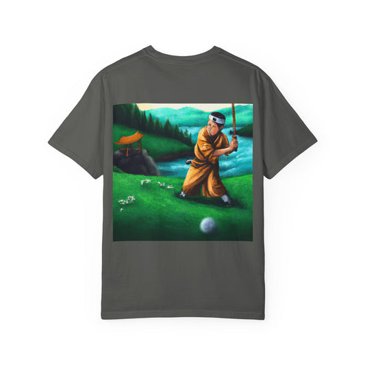 Zen Spot Golf Custom Monk Golfer Oil Painting Art Graphic T-Shirt