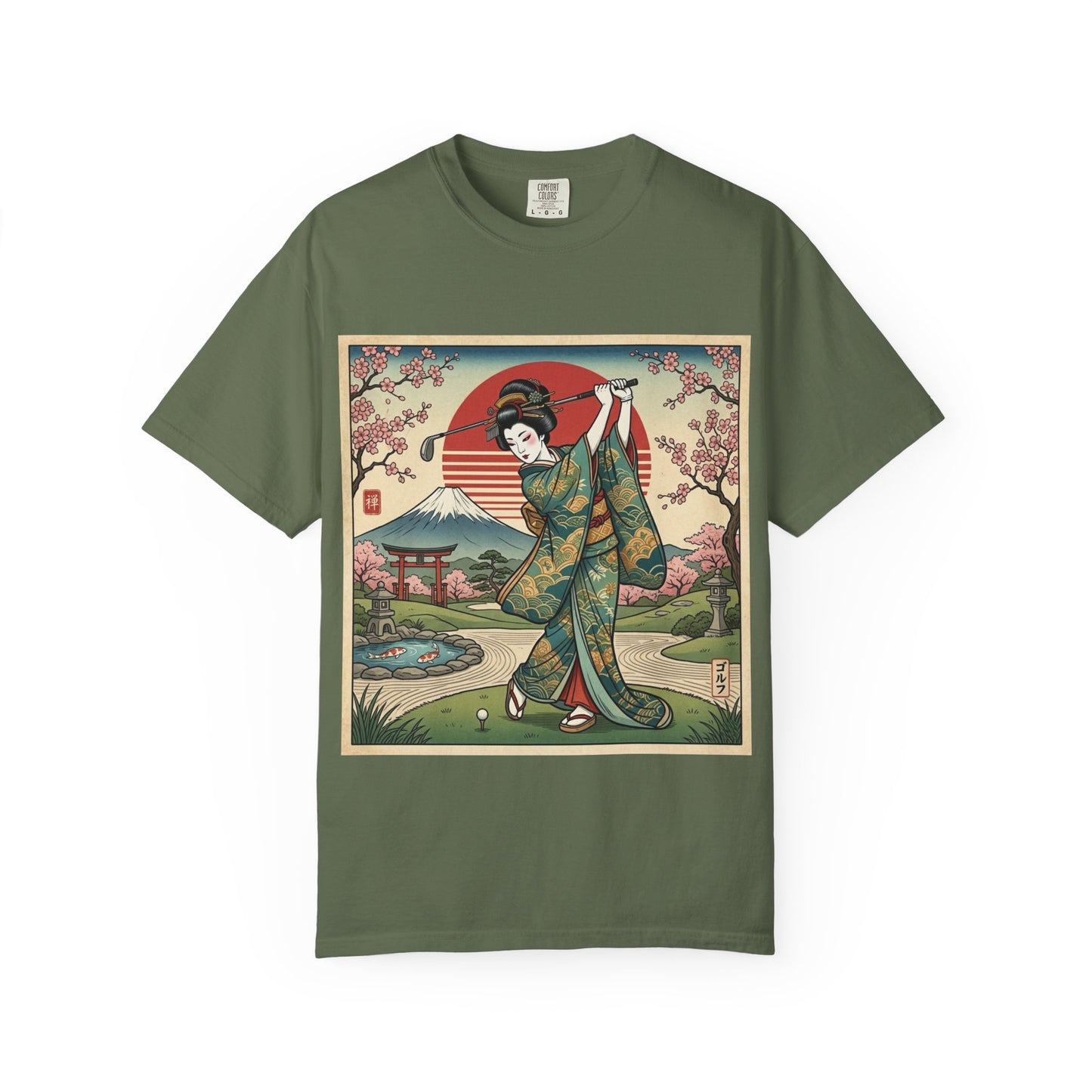 Geisha Sunset T-Shirt — Vintage Japanese Kimono Art Tee
