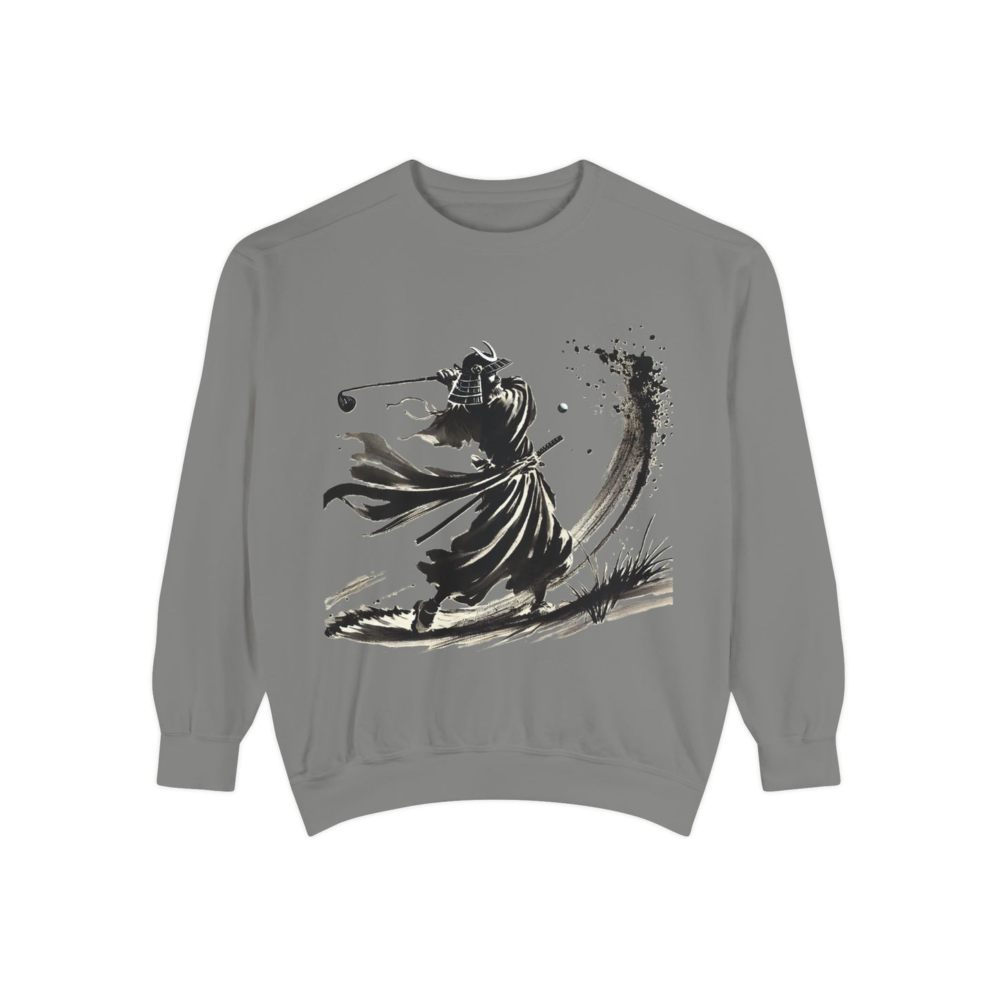 Zen Spot Golf Custom Ink Brush Warrior Samurai Golfer Sweatshirt
