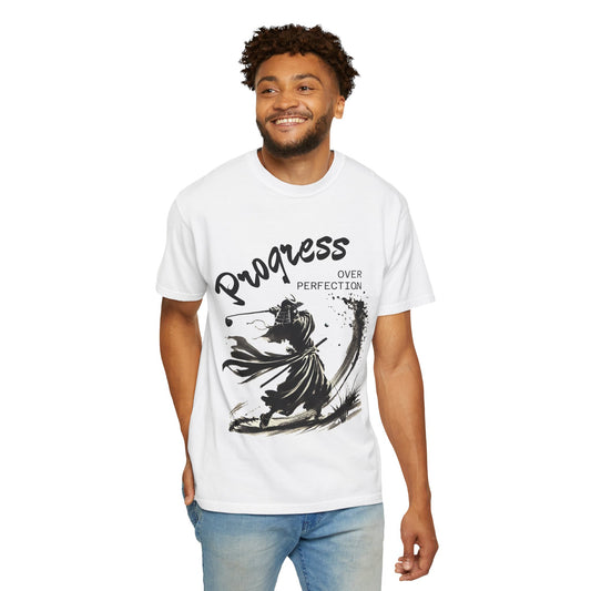 Progress Over Perfection T-Shirt — Inspirational Samurai Graphic Tee