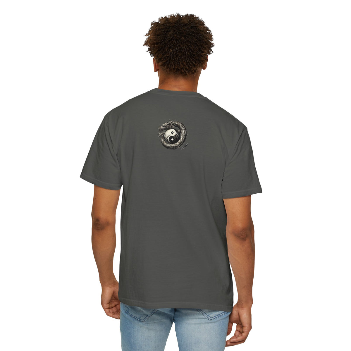 Yin Yang Dragon Golf Ball Front and Back Design Graphic T-Shirt