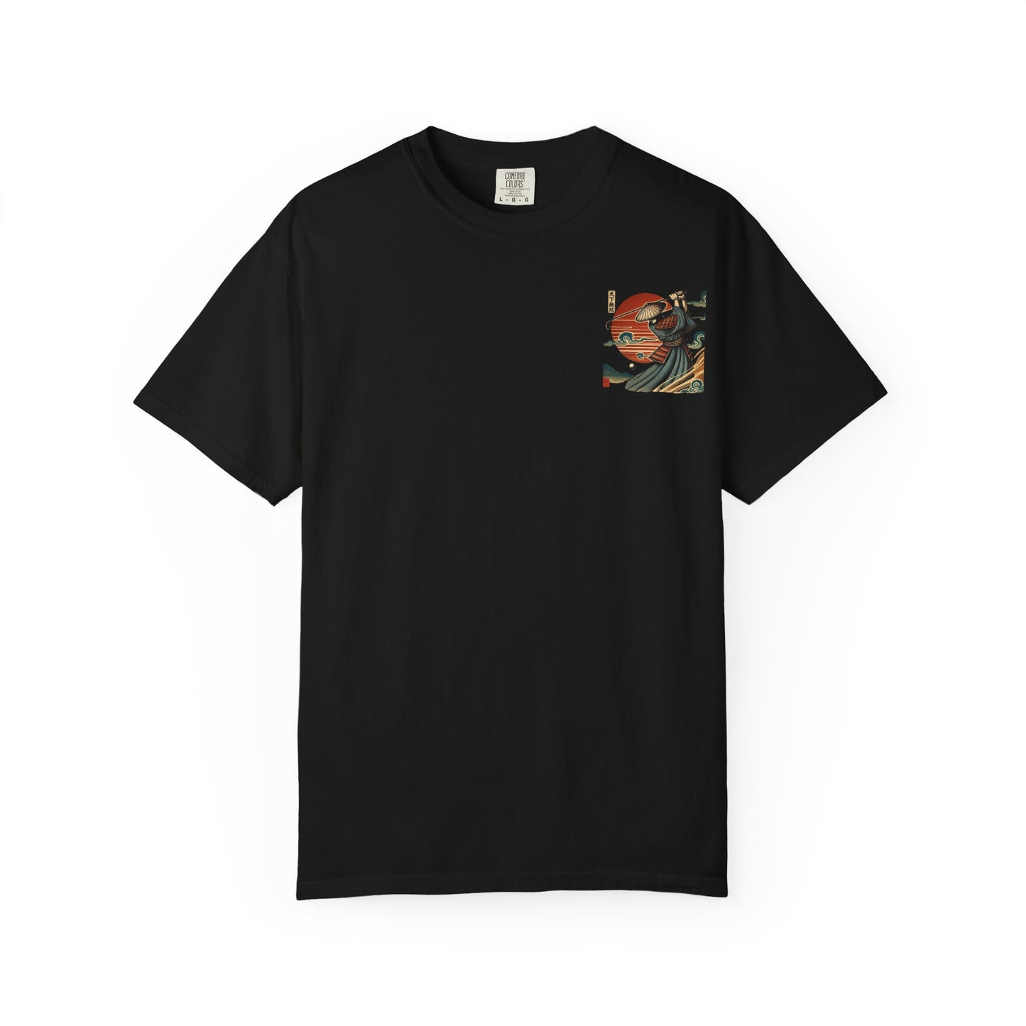 Zen Spot Golf Custom Samurai Golfer Sunset Graphic T-Shirt