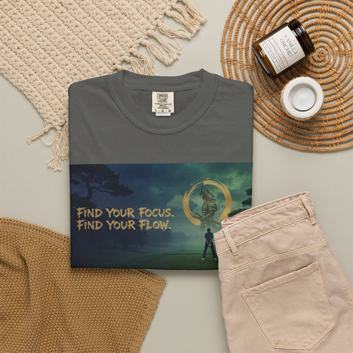 Find Your Focus Motivational Golf Course Graphic T-Shirt