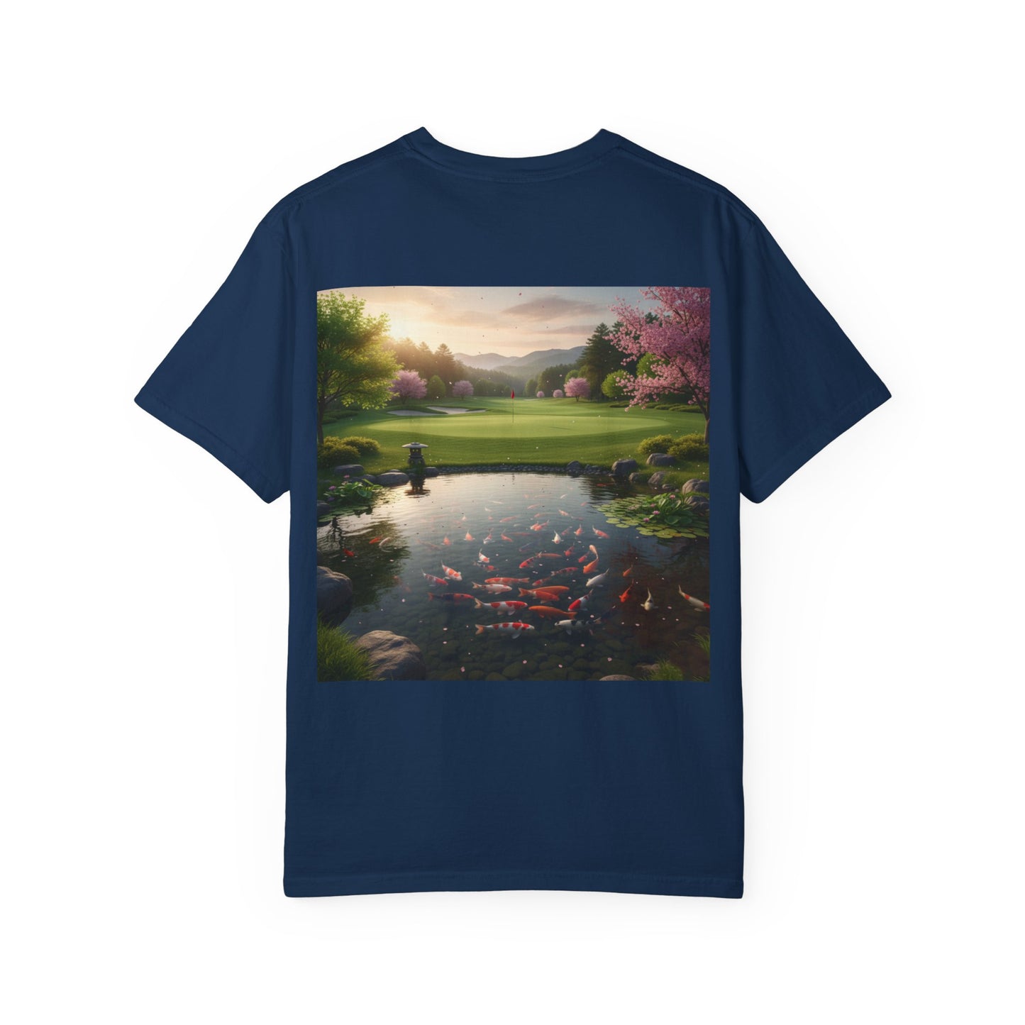 Zen Spot — Koi Pond Sunset Graphic Tee (Back Print)