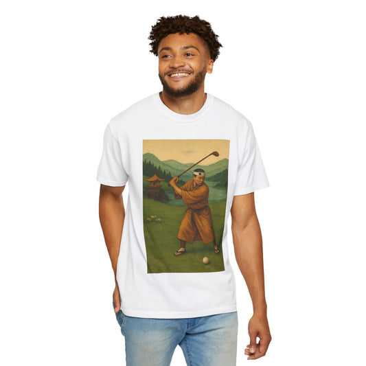 Vintage Golf Scene Monk Golfer Graphic T-Shirt