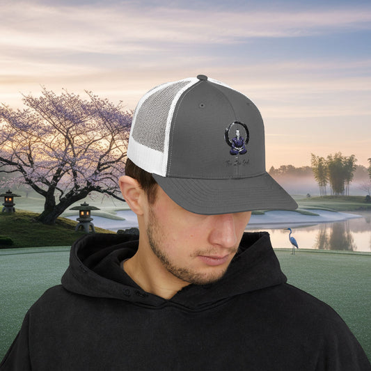 Embroidered Meditation Samurai Golfer Trucker Hat