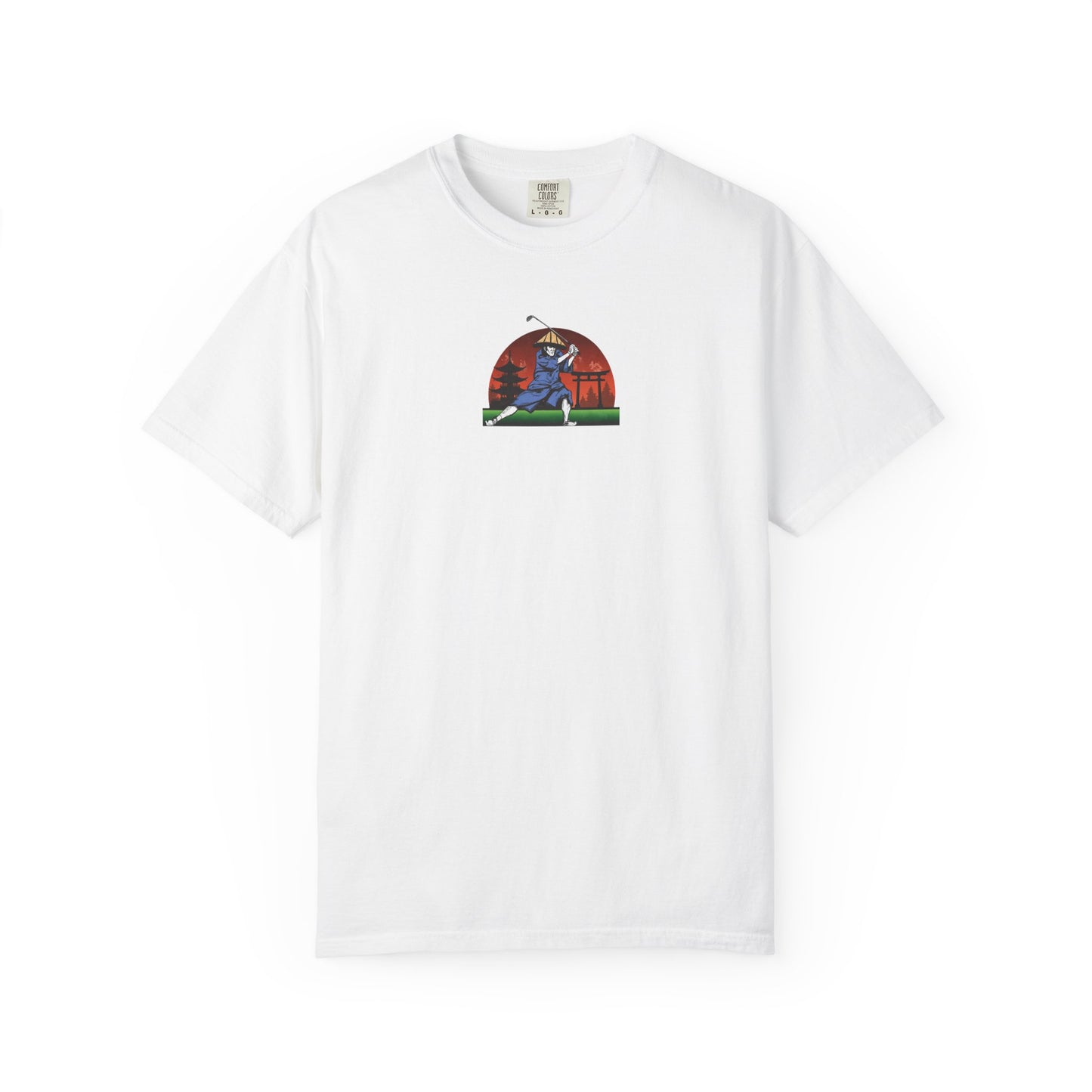 Samurai Golfer T-Shirt — Japanese Sunset Golf Graphic Tee