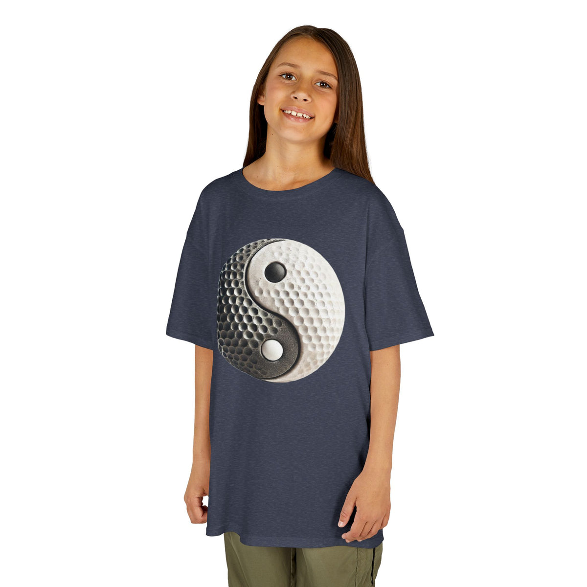 Stone Yin Yang Golf Ball Kids Graphic T-Shirt
