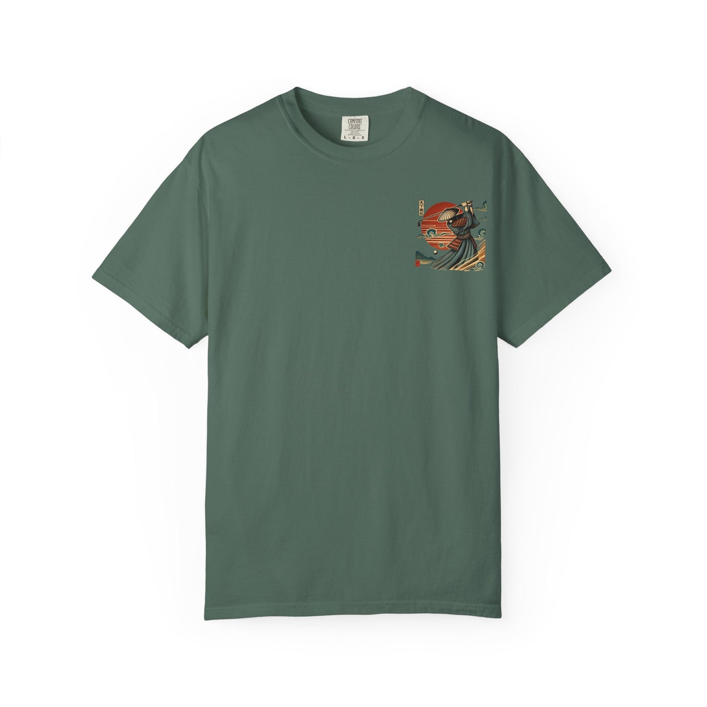 Zen Spot Golf Custom Samurai Golfer Sunset Graphic T-Shirt