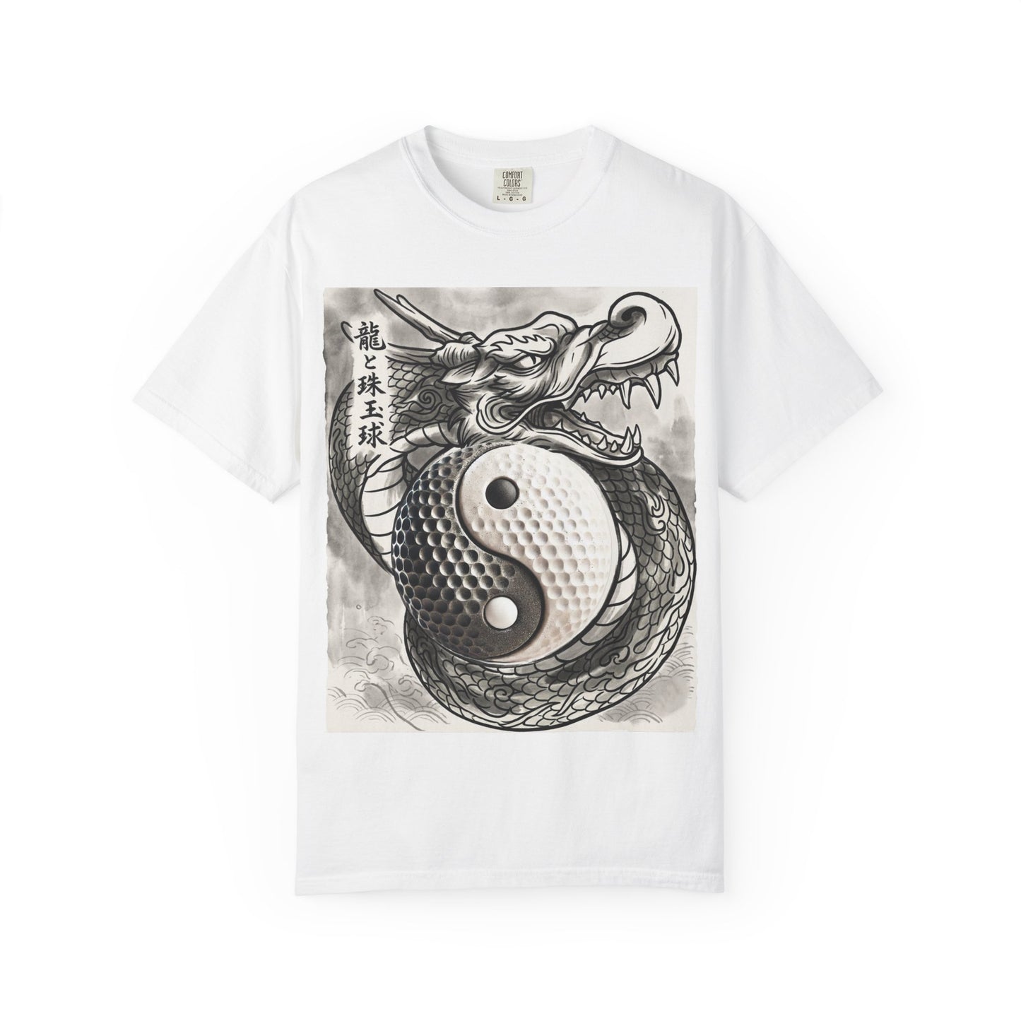 Zen Spot Golf Custom Yin Yang Golf Ball Dragon Graphic T-Shirt