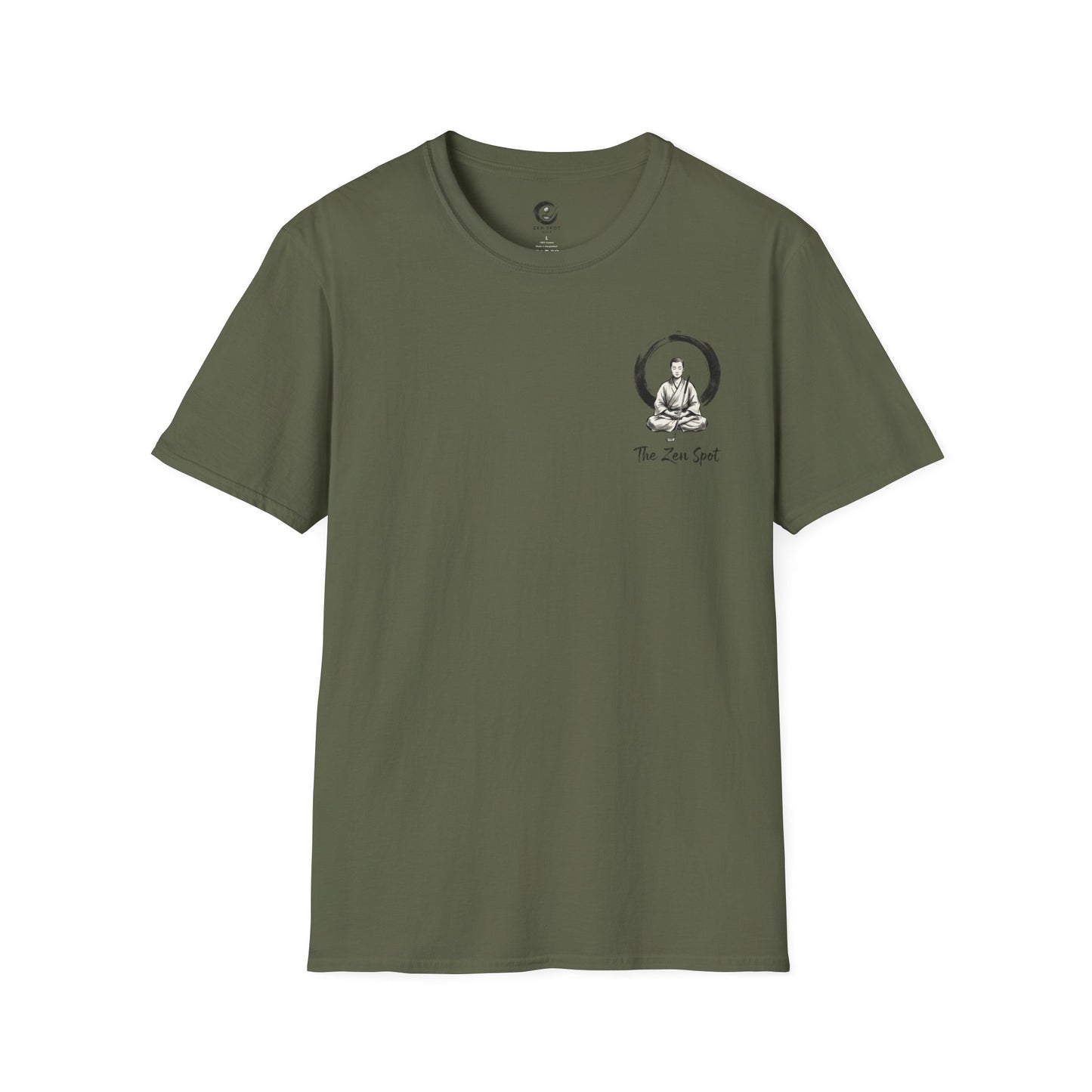 Zen Spot Golf Custom Gildan Zen Buddha Golfer Enso Circle illustration "The Zen Spot" logo T-Shirt