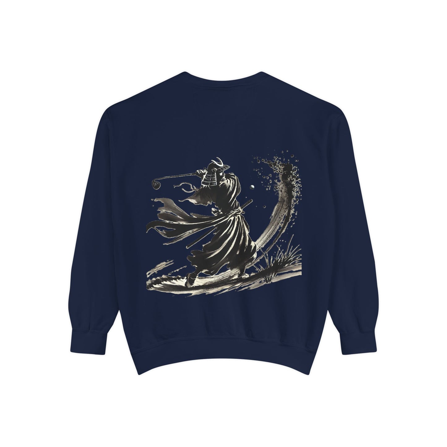 Zen Spot Golf Custom Ink Brush Warrior Samurai Golfer Graphic Sweatshirt