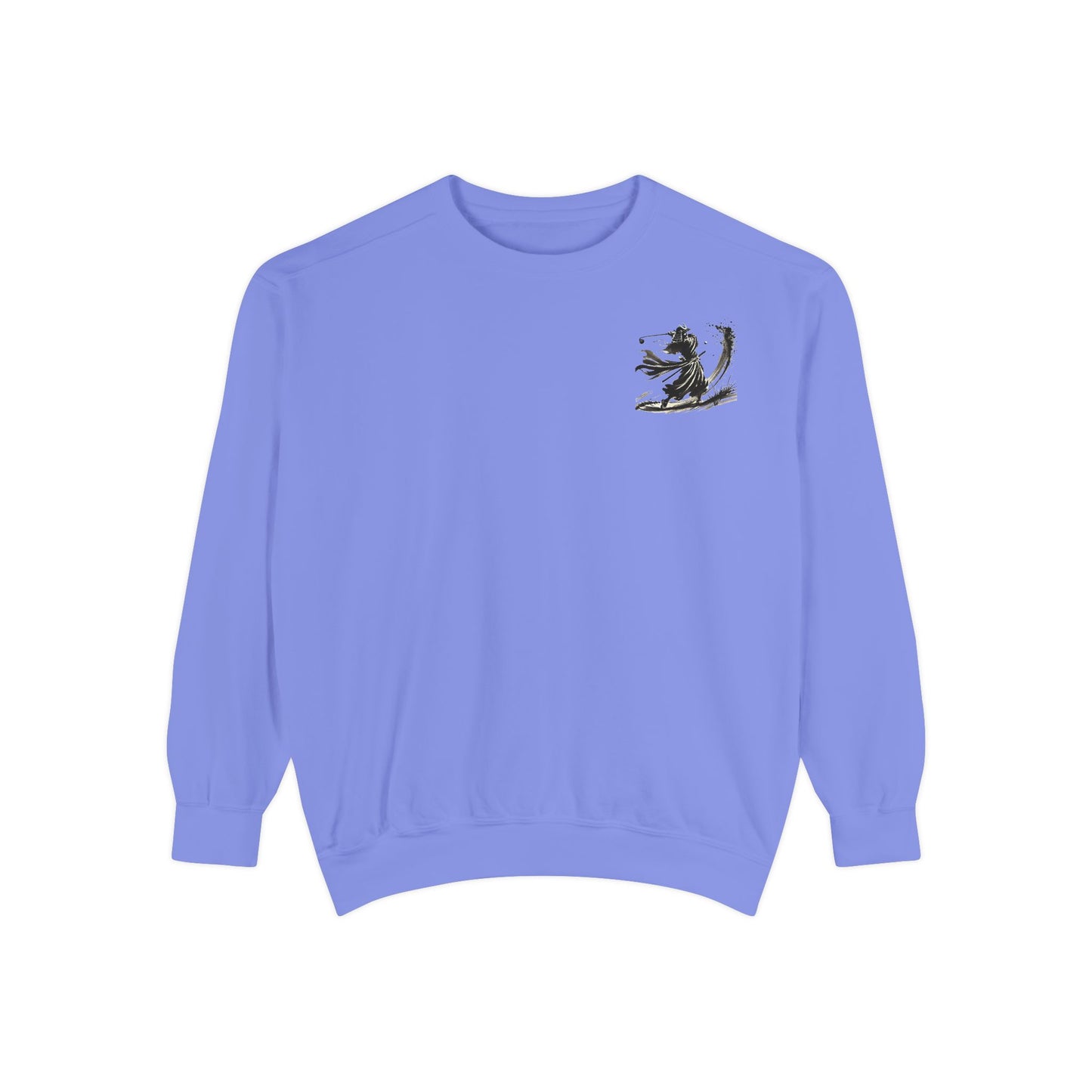 Zen Spot Golf Custom Ink Brush Warrior Samurai Golfer Graphic Sweatshirt