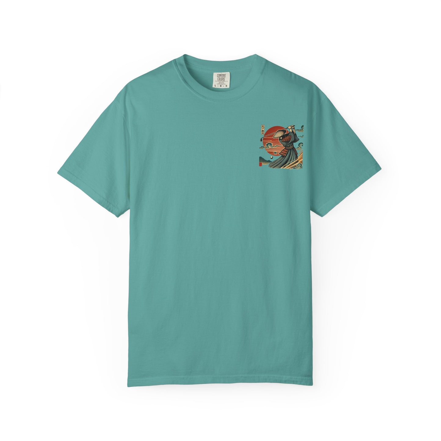 Zen Spot Golf Custom Samurai Golfer Sunset Graphic T-Shirt