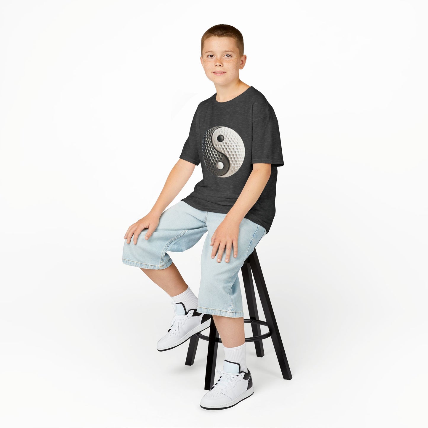 Zen Spot Golf Custom Stone Yin Yang Golf Ball Graphic T-Shirt