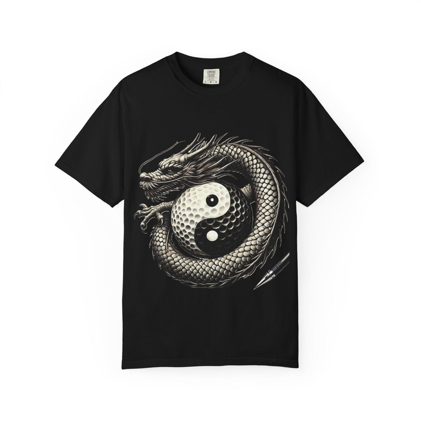 Yin Yang Dragon Golf T-Shirt — Oriental Dragon Yin-Yang Graphic Tee
