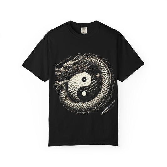 Yin Yang Dragon Golf T-Shirt — Oriental Dragon Yin-Yang Graphic Tee