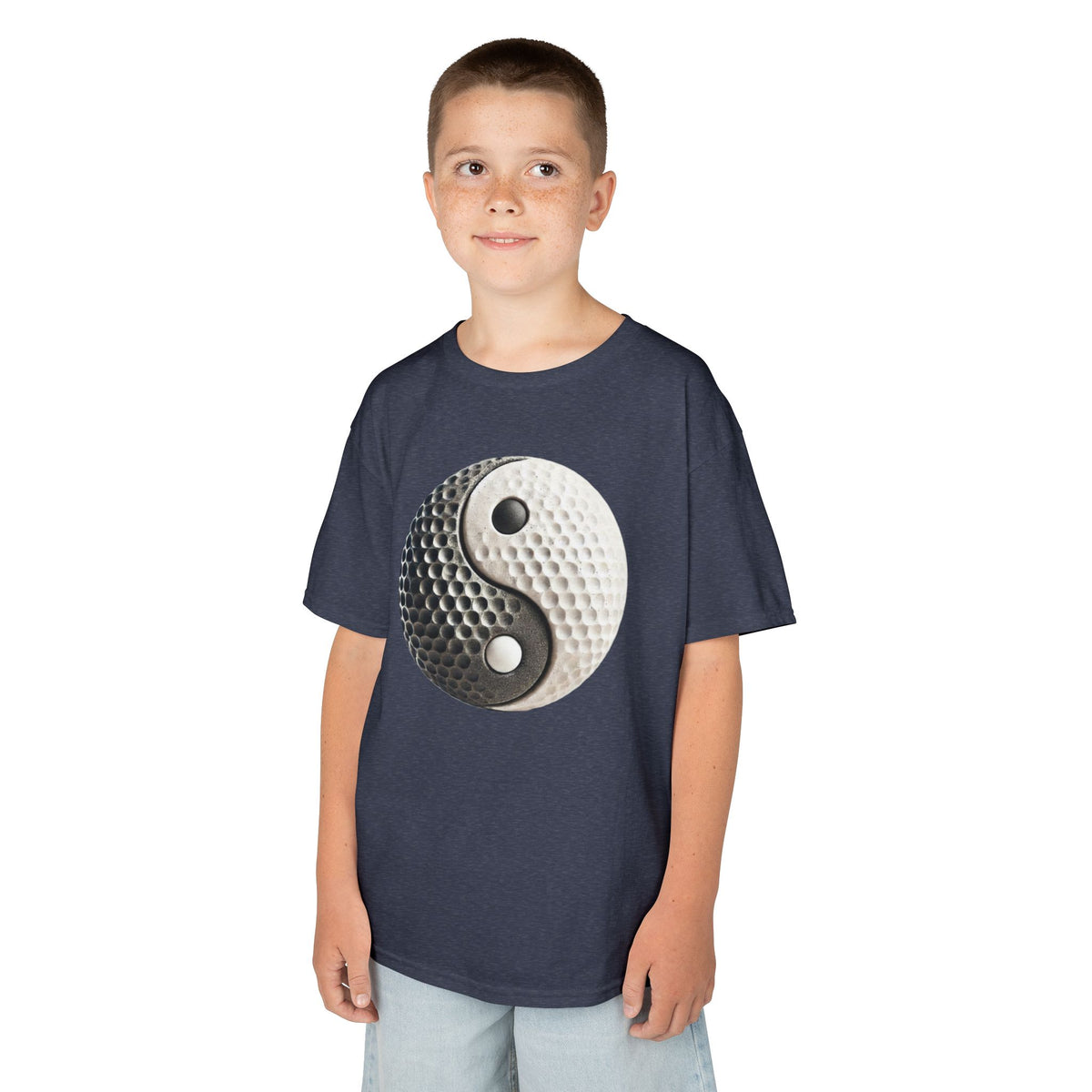 Stone Yin Yang Golf Ball Kids Graphic T-Shirt
