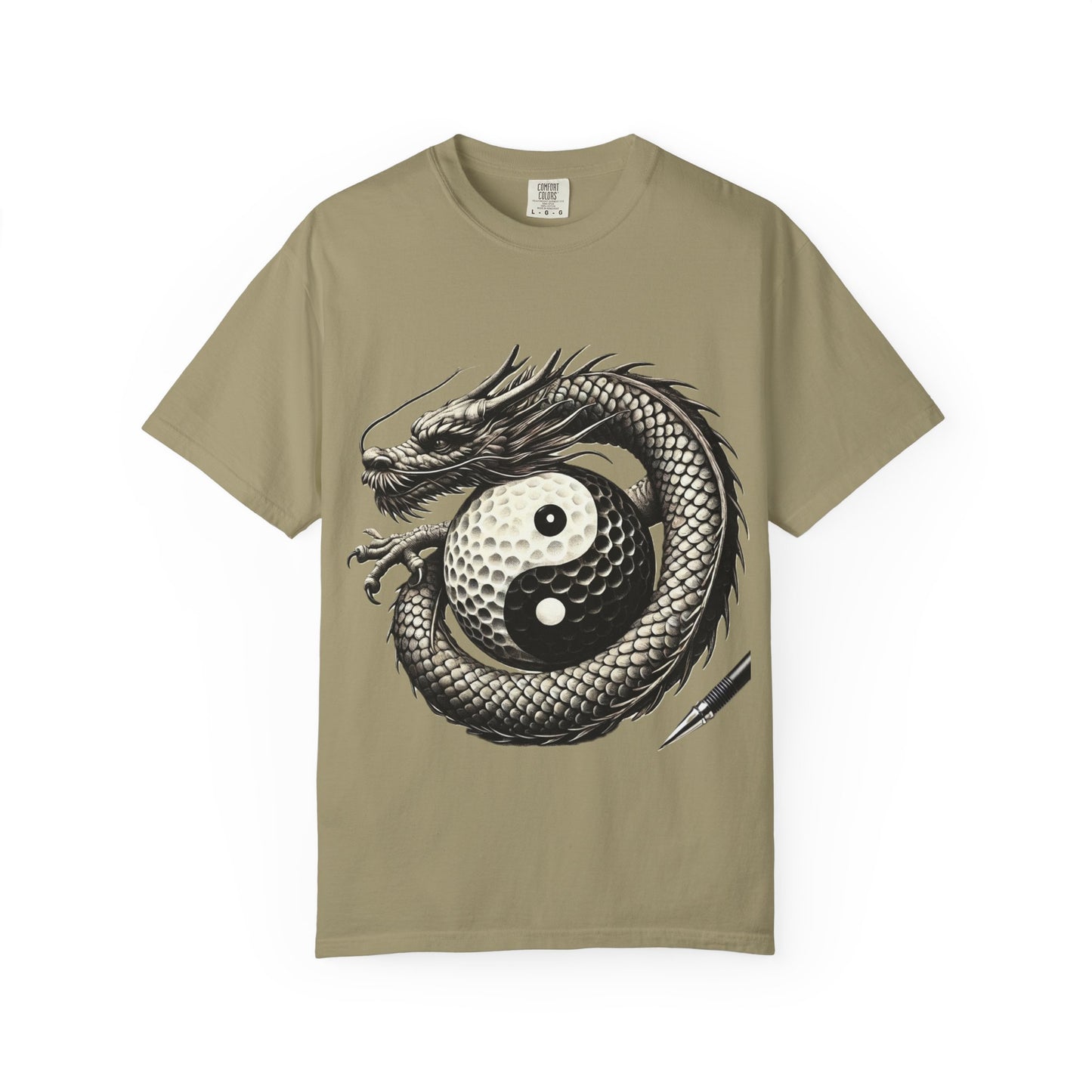 Yin Yang Dragon Golf T-Shirt — Oriental Dragon Yin-Yang Graphic Tee